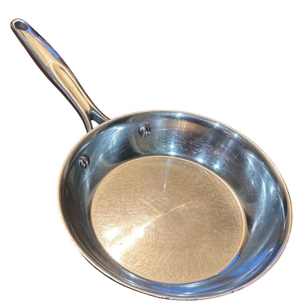 Pampered Chef Skillet Silver Stainless Steel 8 Inch Frying Pan 8"